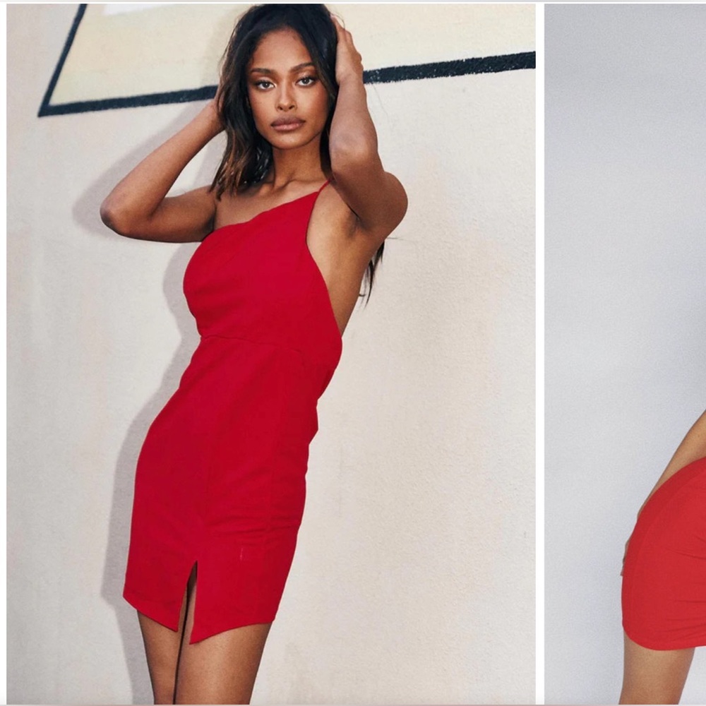 Red one strap Princess Polly Priya mini dress
